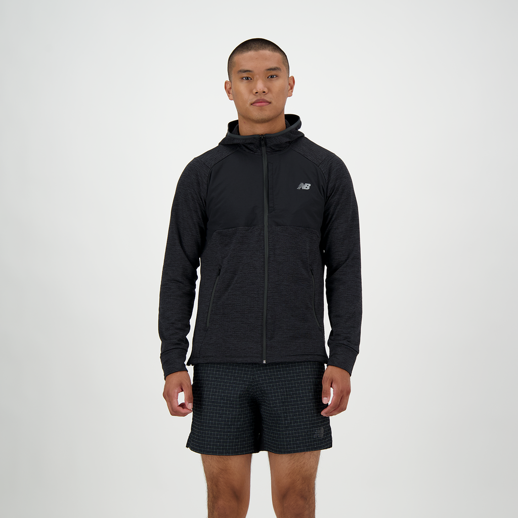 New Balance Heat Grid Hooded Full Zip in SCHWARZ