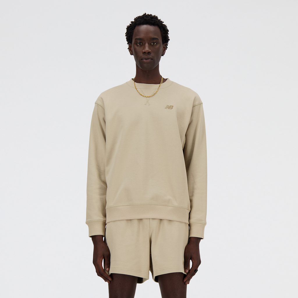 New Balance NB Athletics French Terry Crew in BEIGE