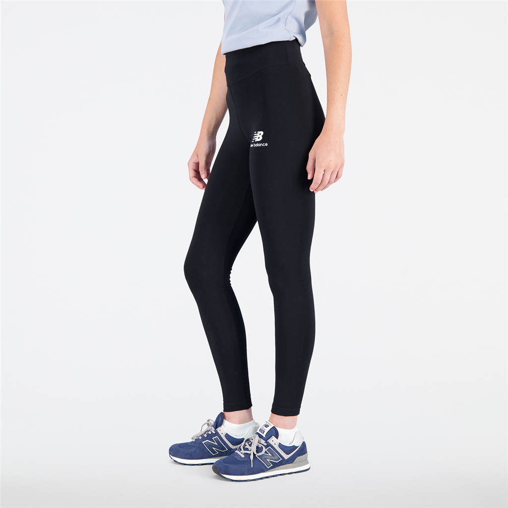 New Balance W Essentials Stacked Logo Legging in SCHWARZ