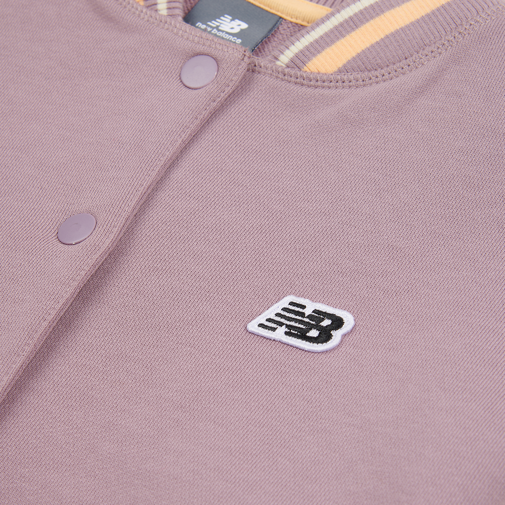 New Balance G NB Premium Loop Back Baseball Jacket in VIOLETT