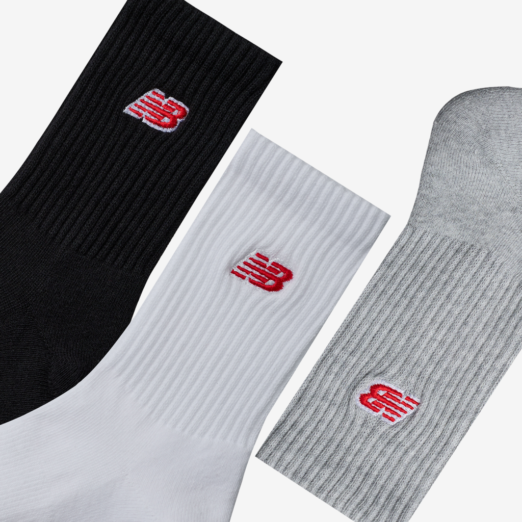 New Balance Kids Patch Logo Crew 3 Pack in WEISS