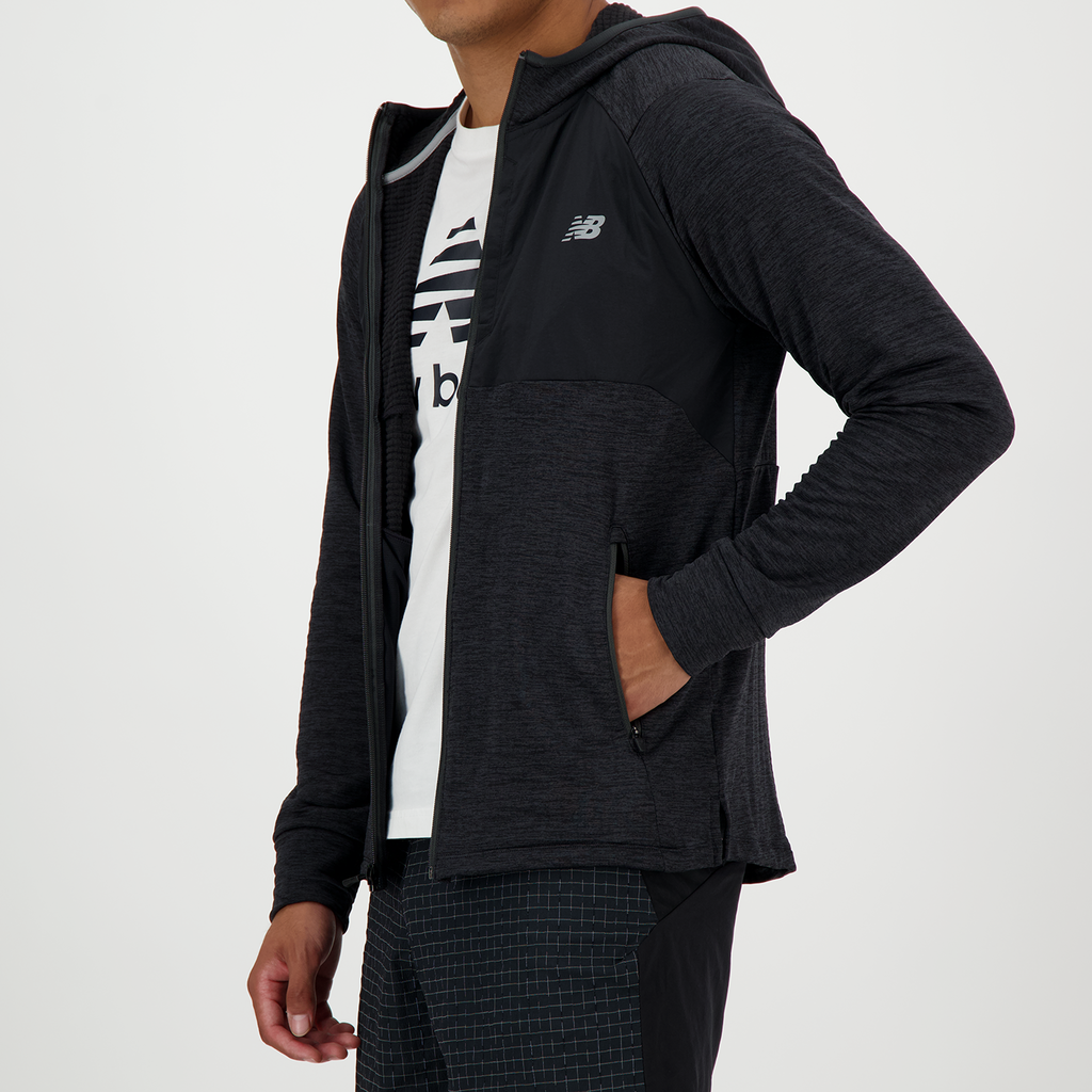 New Balance Heat Grid Hooded Full Zip in SCHWARZ