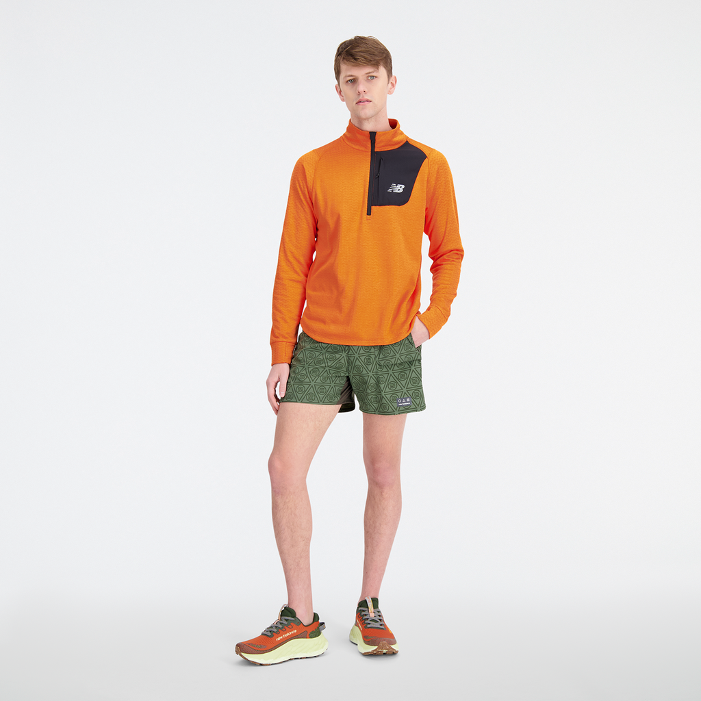 New Balance NB Heat Grid Half Zip in ORANGE