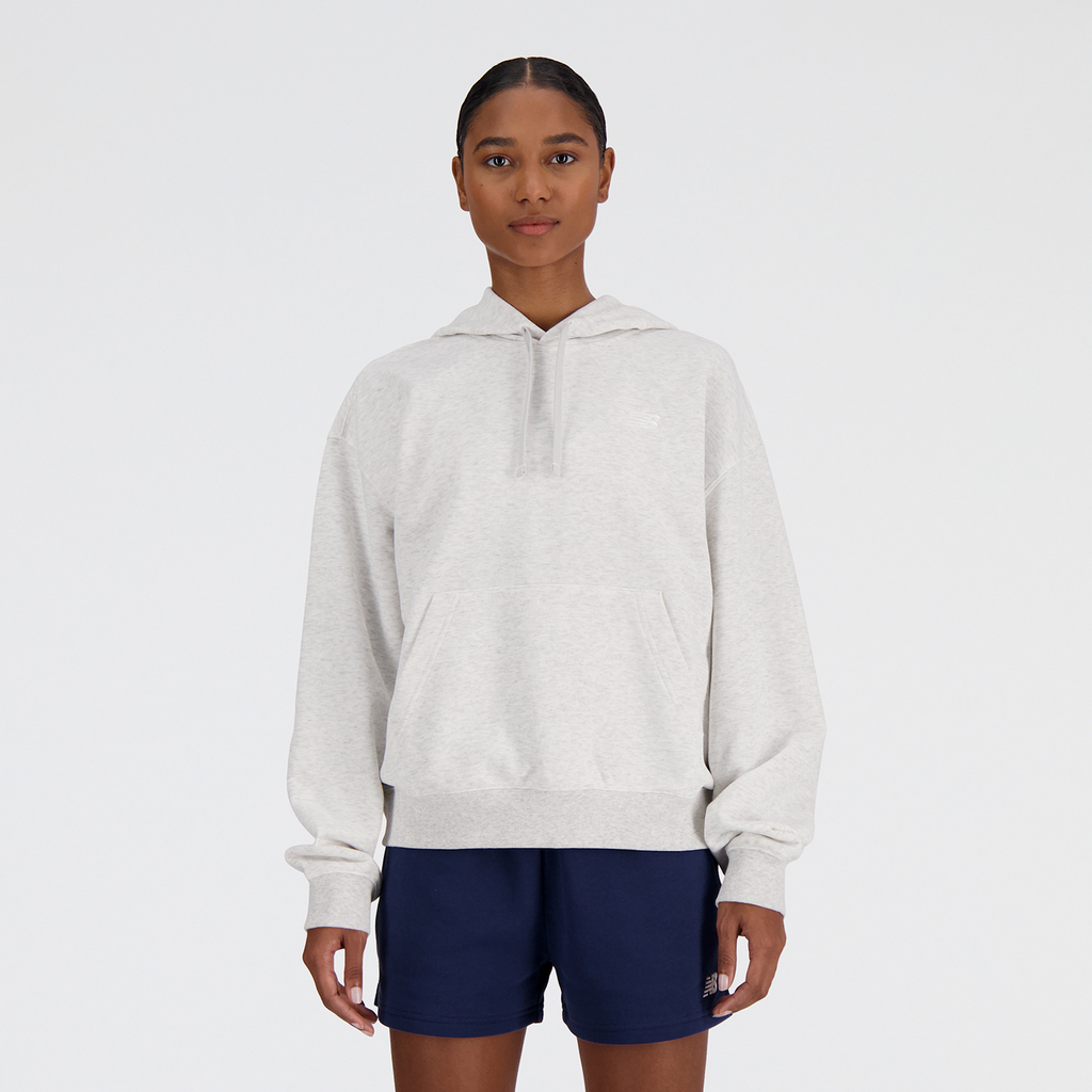 New Balance W Sport Essentials French Terry Small Logo Hoodie in GRAU