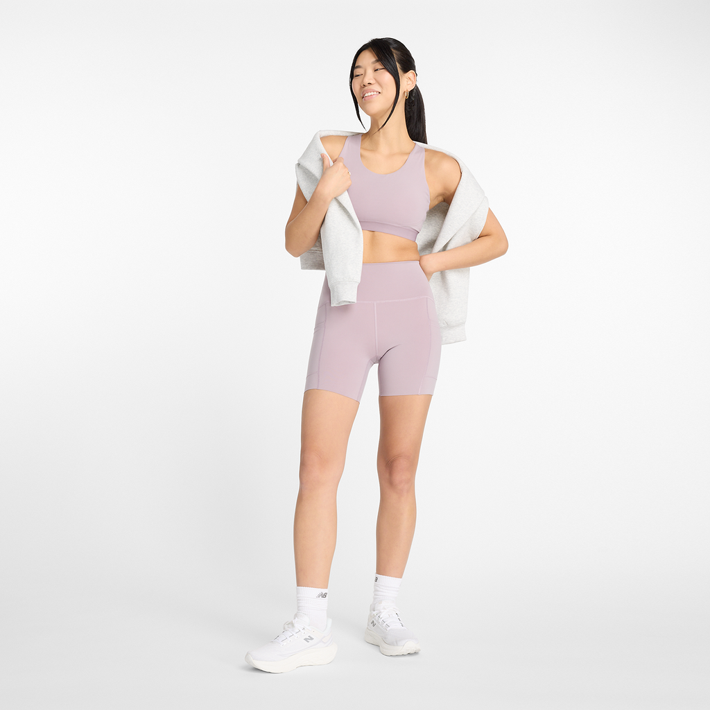 New Balance W NB Athletics Medium Support Sleek Sports Bra in VIOLETT