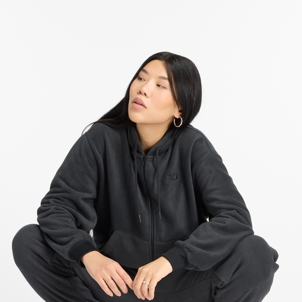 New Balance W Polar Fleece Full Zip in SCHWARZ