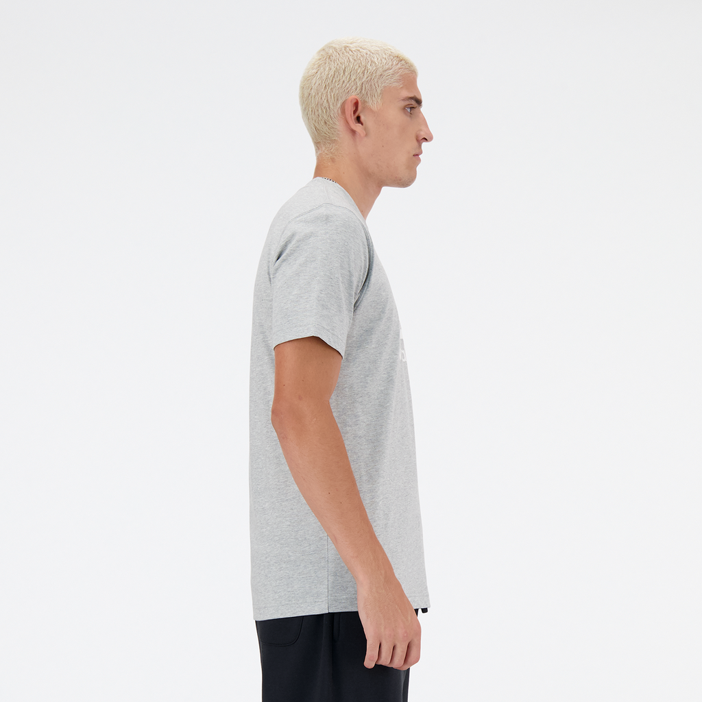 New Balance Sport Essentials Stacked Logo T-Shirt in GRAU