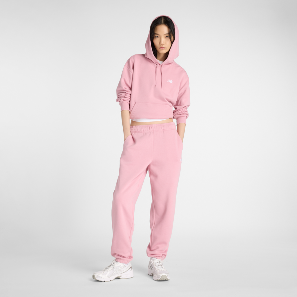 New Balance W Sport Essentials French Terry Small Logo Hoodie in ROT