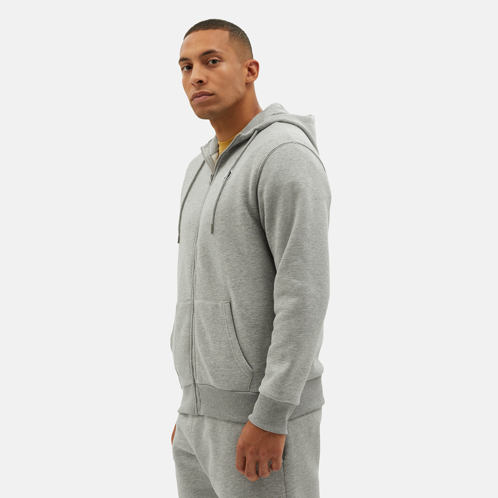 New Balance NB Small Logo Zip Hoodie in GRAU