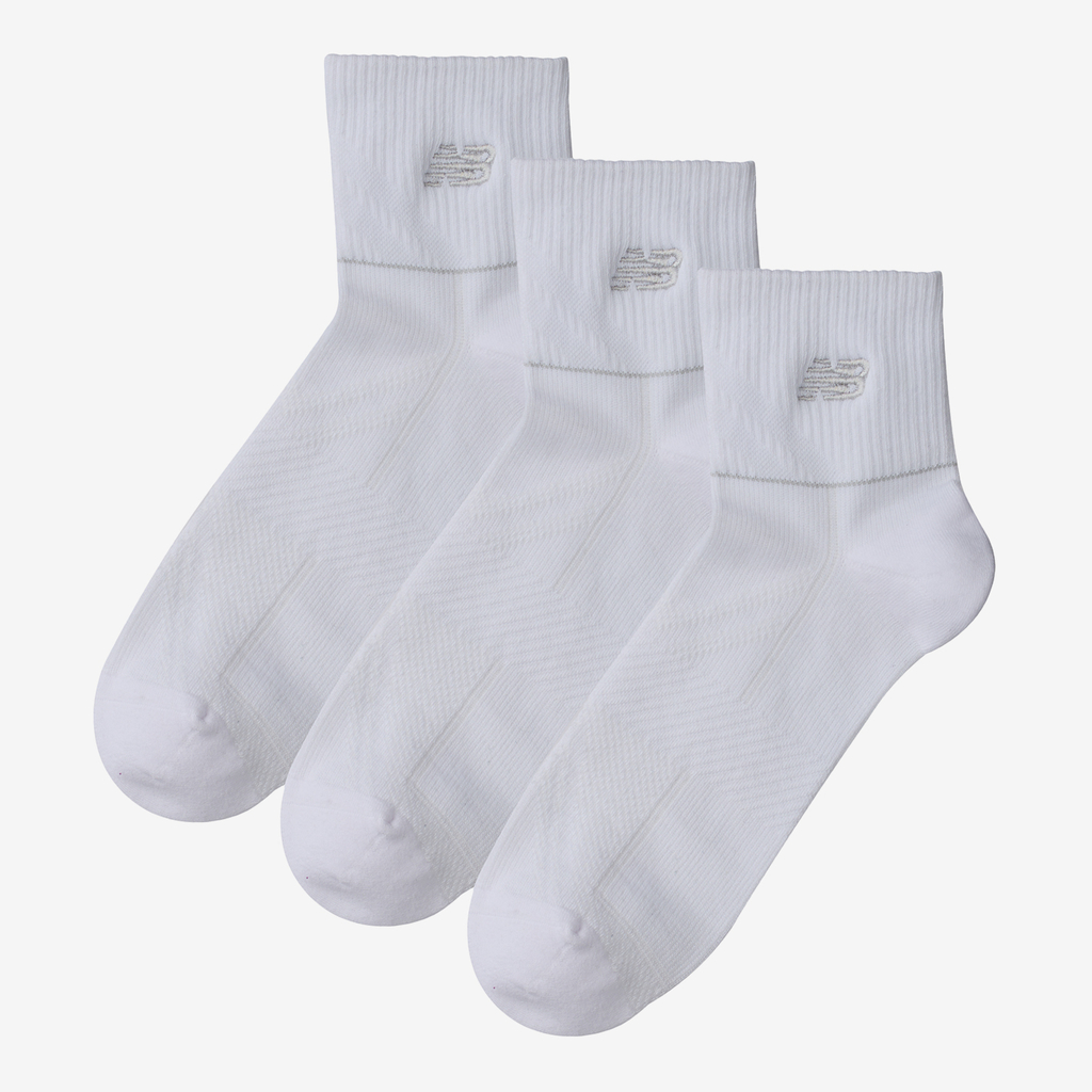 New Balance Running Repreve Ankle Socks 3 Pack in WEISS