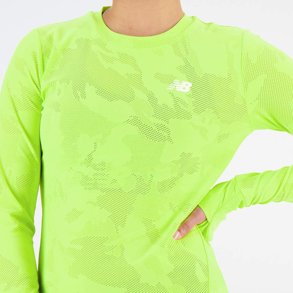 New Balance W Q Speed Jacquard Long Sleeve in GRÜN