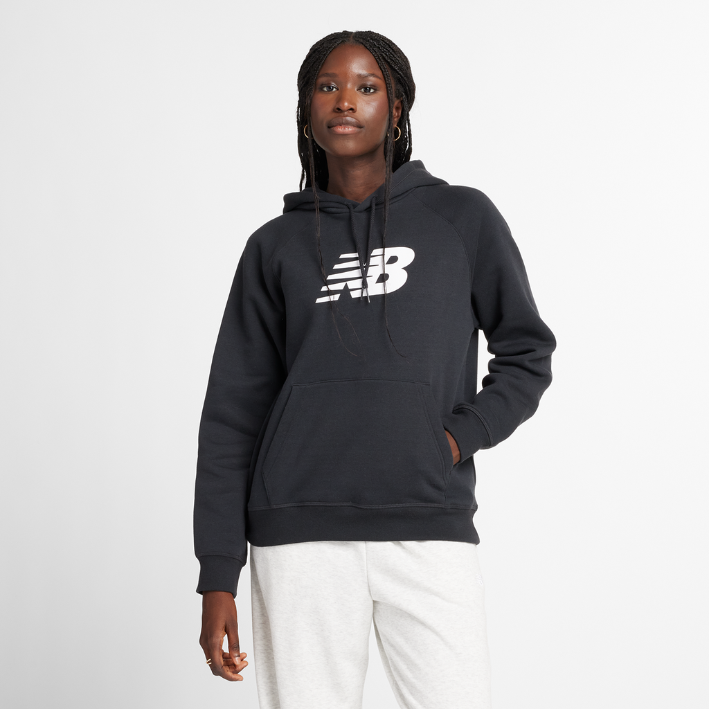 New Balance W Sport Fleece Logo Hoodie in SCHWARZ