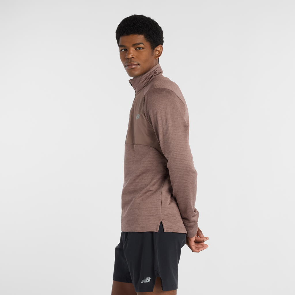 New Balance Athletics Heat Grid 1/2 Zip in BRAUN