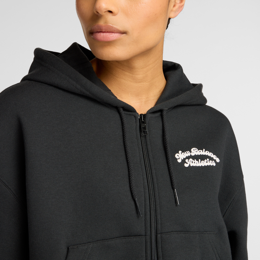 New Balance W Linear Heritage Fleece Full Zip in SCHWARZ
