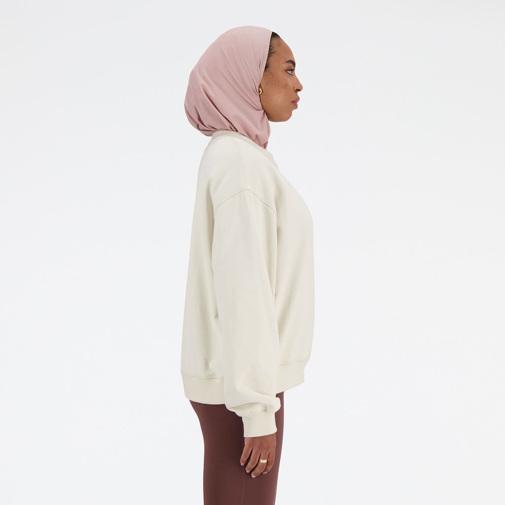 New Balance W NB Athletics French Terry Crew in BEIGE