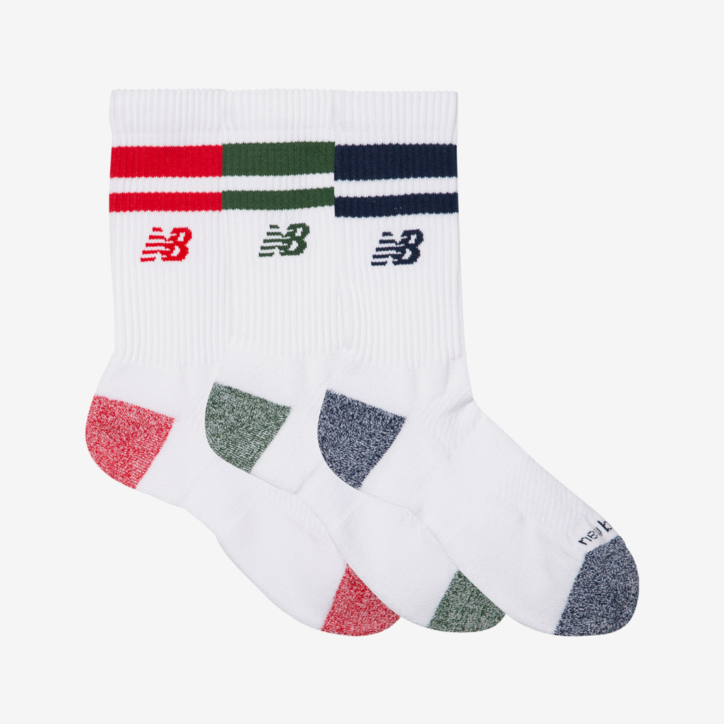 New Balance Active Lifestyle Striped Crew Socks 3 Pack in MEHRFARBIG