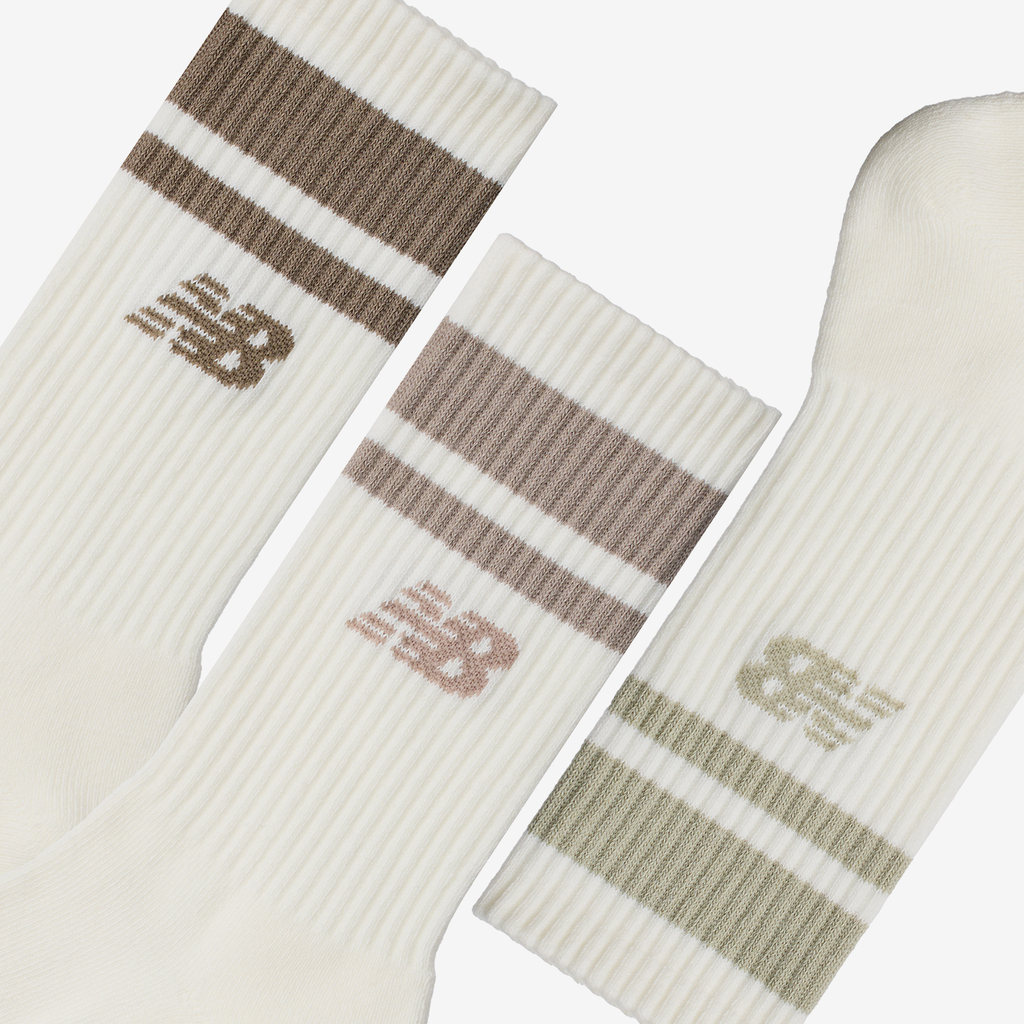 New Balance Everyday Stripe Midcalf 3 Pack in WEISS