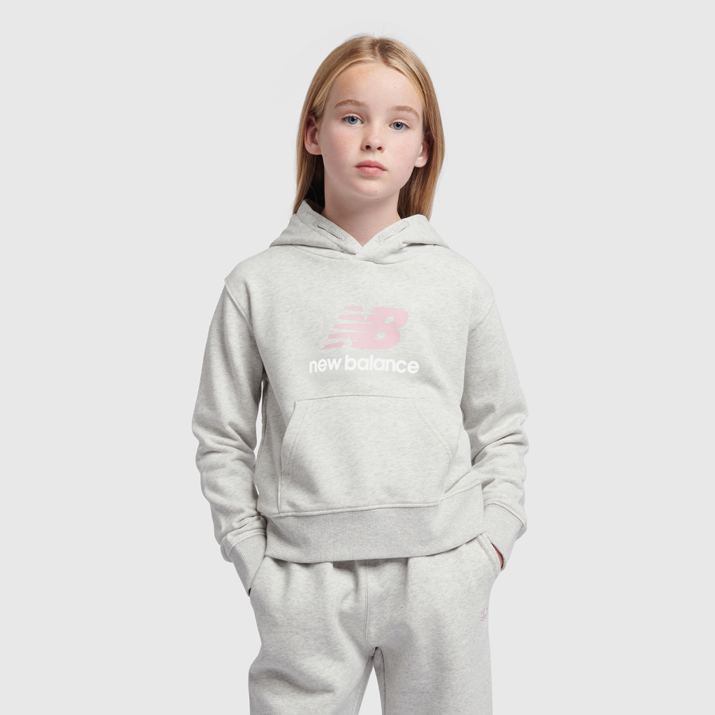 New Balance G NEW BALANCE FT STACKED LOGO HOODIE in GRAU