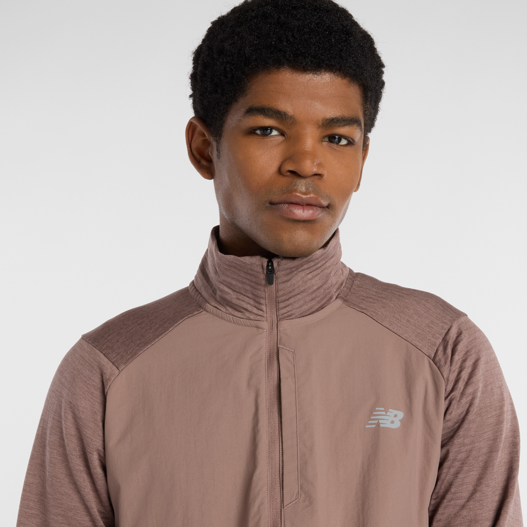 New Balance Athletics Heat Grid 1/2 Zip in BRAUN