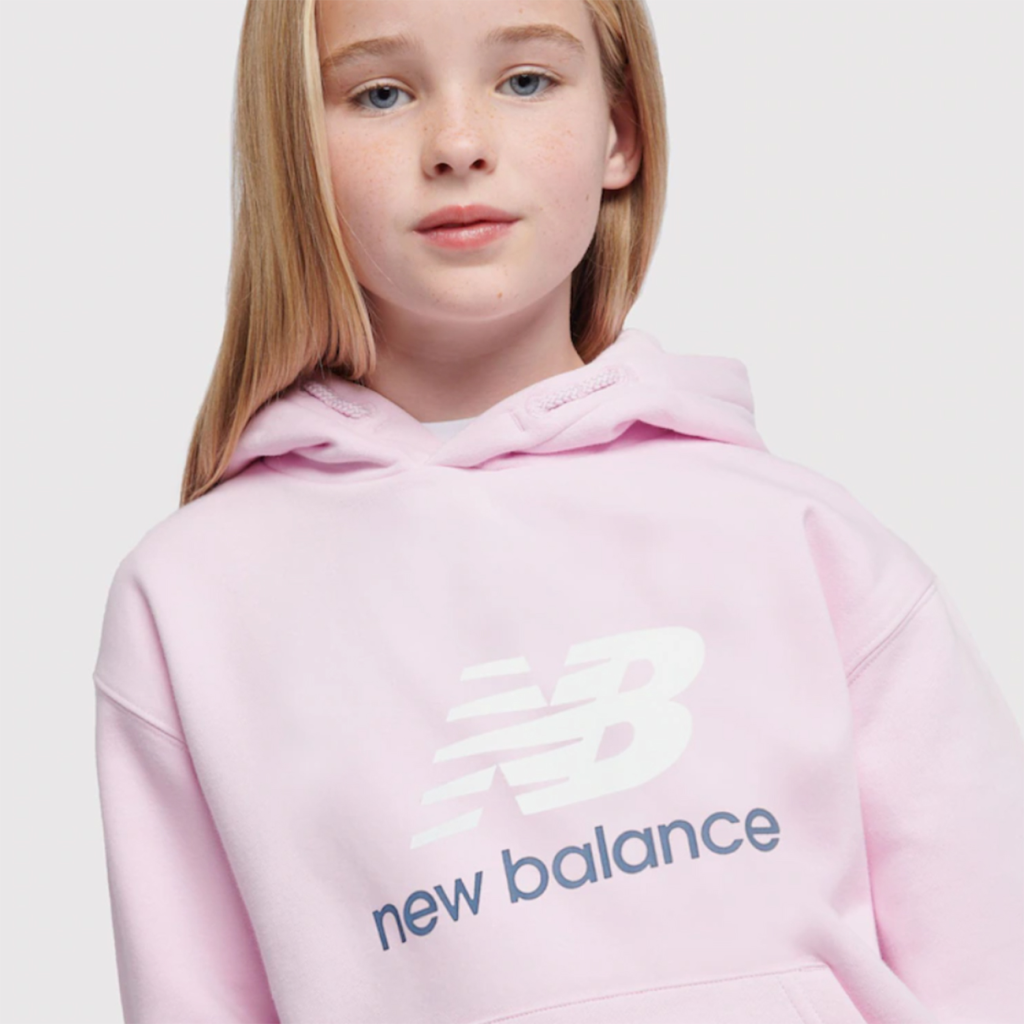 New Balance G NEW BALANCE FT STACKED LOGO HOODIE in PINK