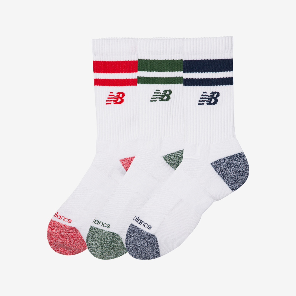 New Balance Active Lifestyle Striped Crew Socks 3 Pack in MEHRFARBIG