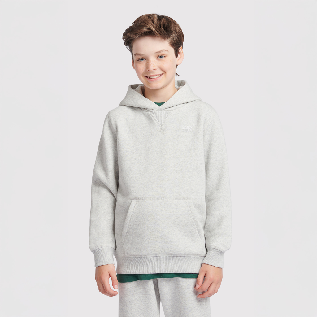 New Balance B New Balance French Terry Small Logo Hoodie in GRAU
