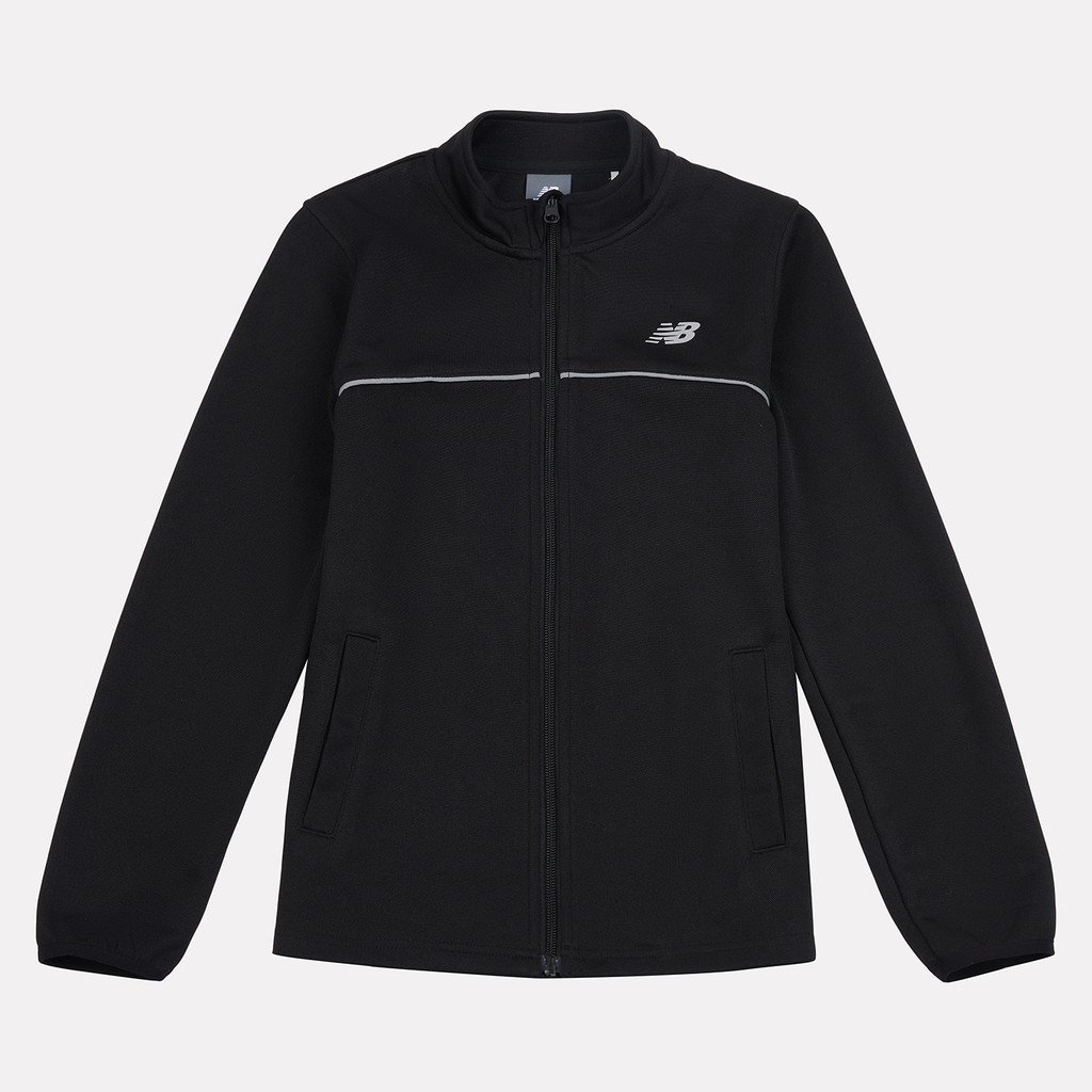 New Balance B NB Tricot Full Zip Funnel Top in SCHWARZ