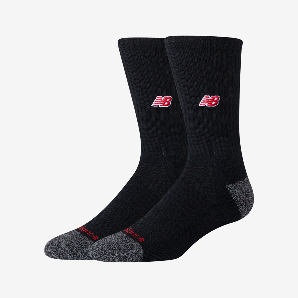 New Balance Active NB Premium Crew Socks 2 Pack in SCHWARZ