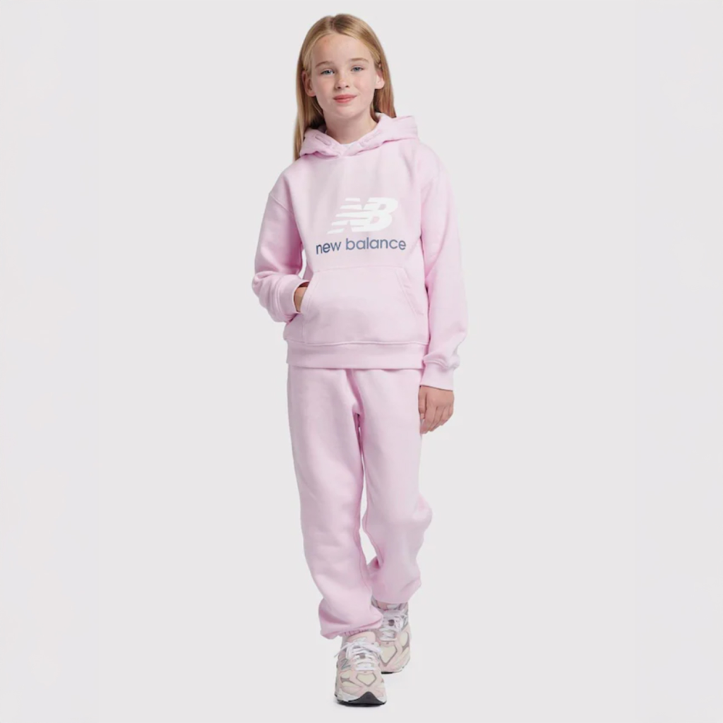 New Balance G NEW BALANCE FT STACKED LOGO HOODIE in PINK