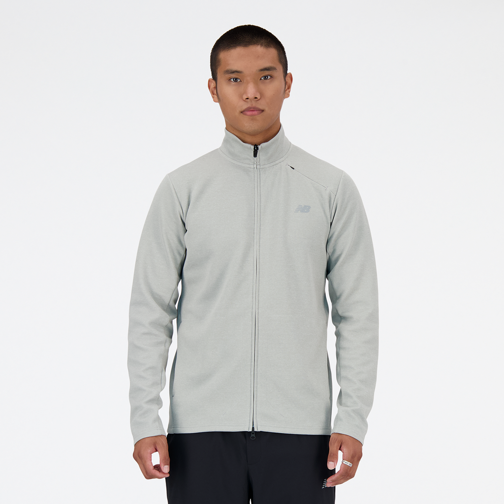 New Balance Tech Knit Full Zip in GRAU