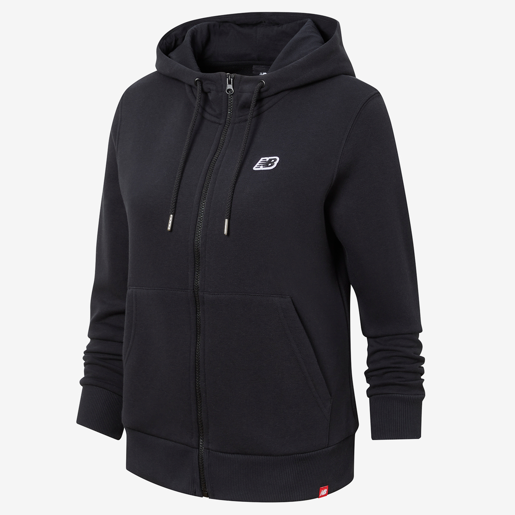 New Balance W NB Small Logo Zip Hoodie in SCHWARZ