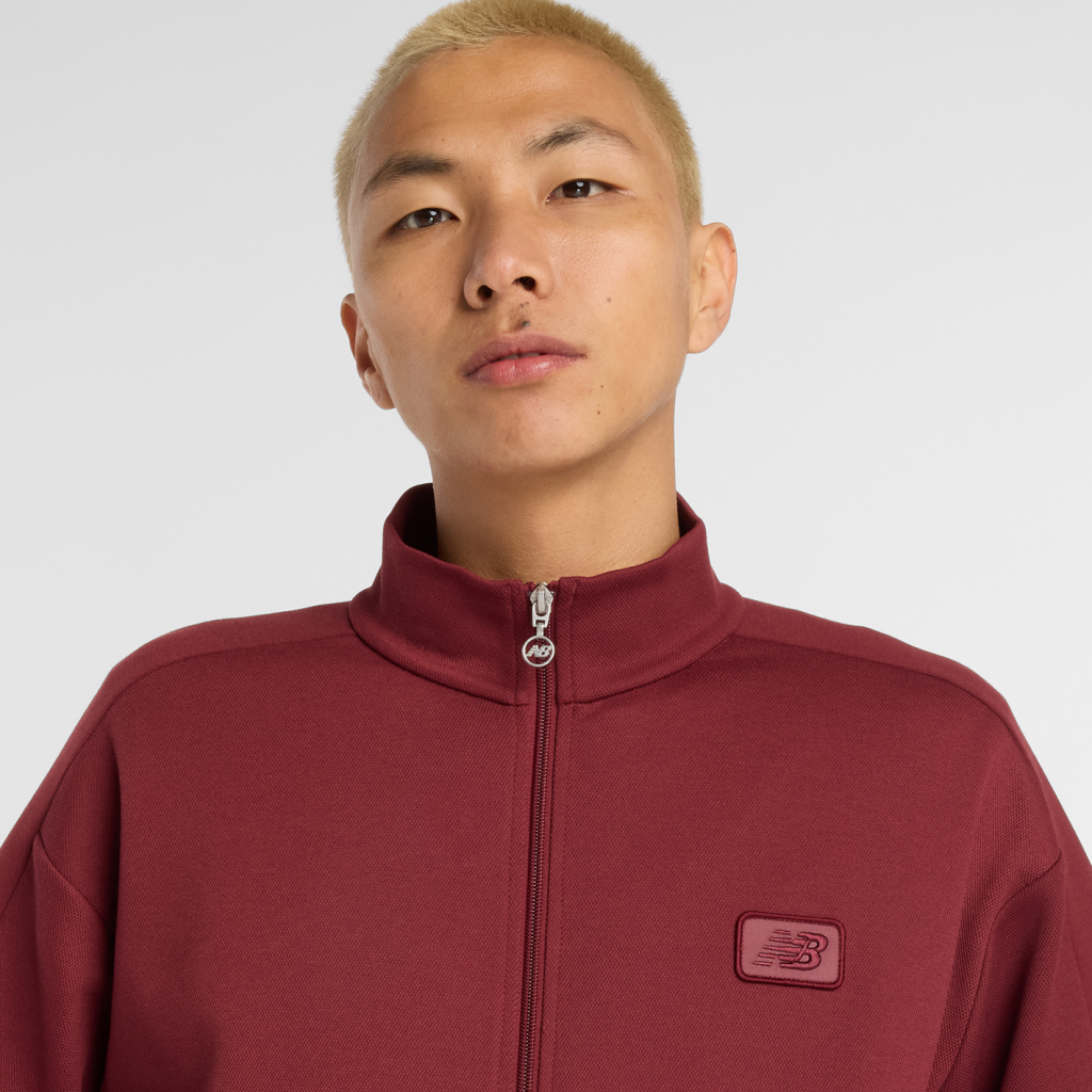 New Balance Post Season Pique Track Jacket in ROT