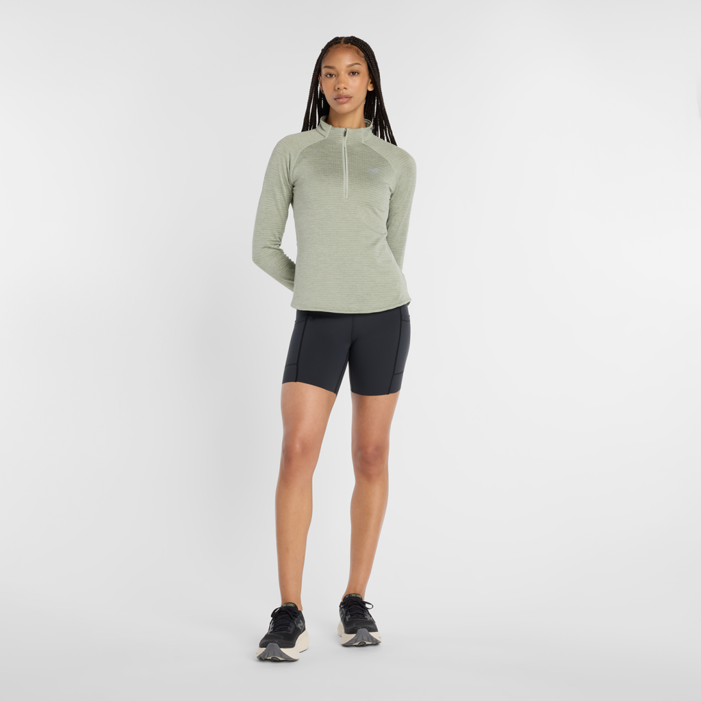 New Balance W Athletics Heat Grid Half Zip in GRÜN