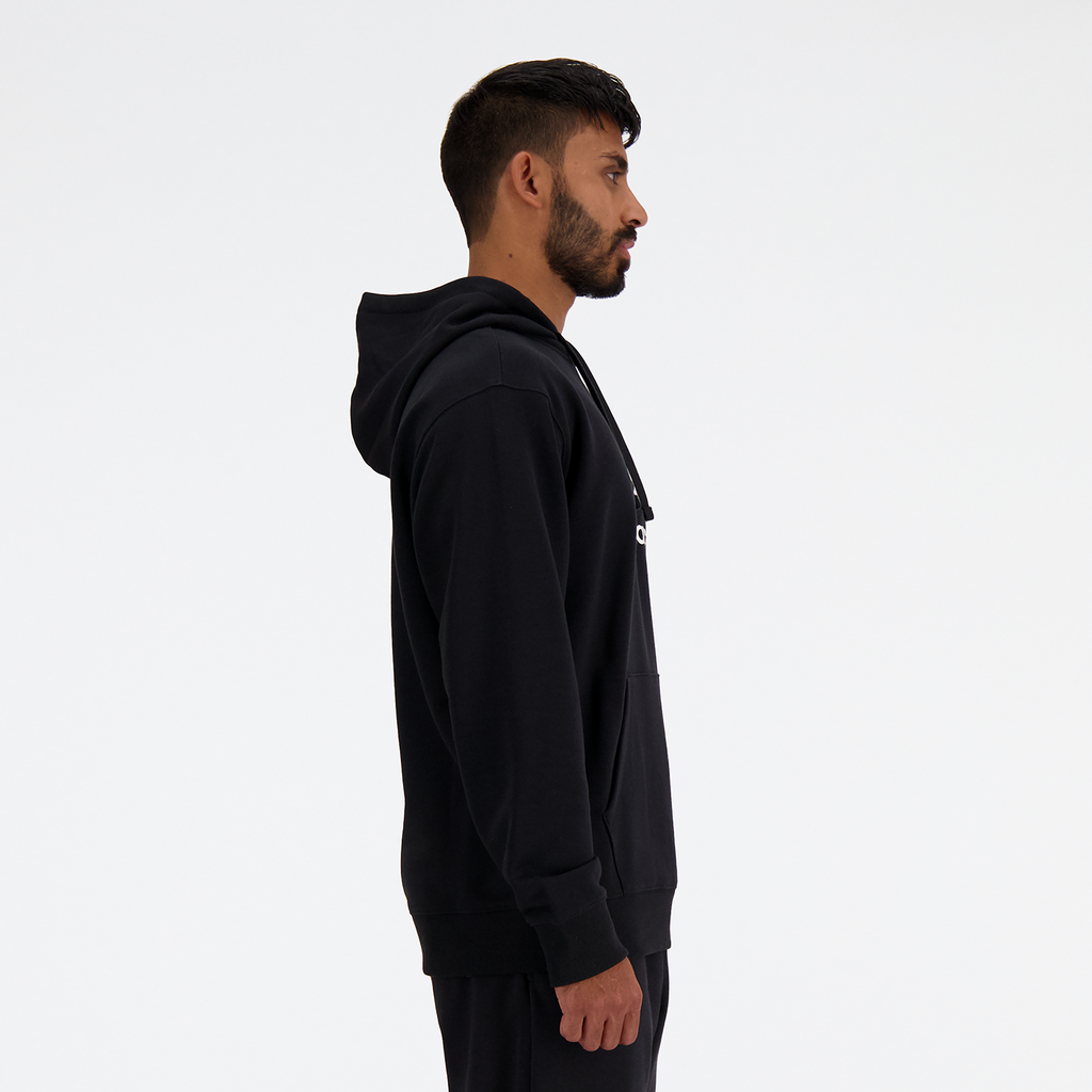 New Balance Sport Essentials Stacked Logo French Terry Hoodie in SCHWARZ