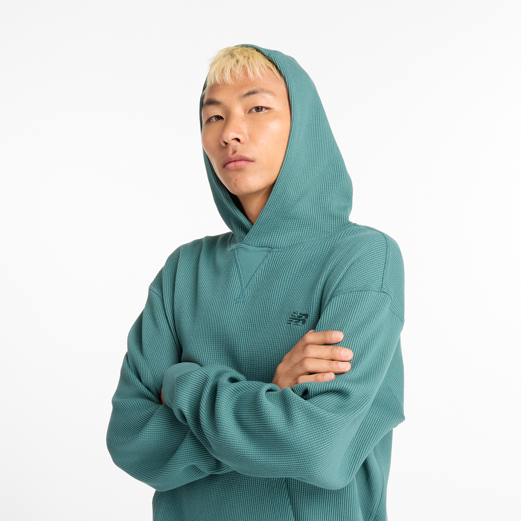 New Balance Waffle Knit Hoodie in GRÜN