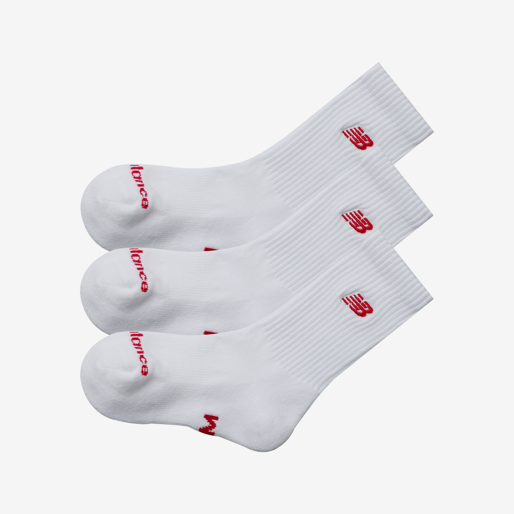 New Balance Kids Patch Logo Crew 3 Pack in WEISS