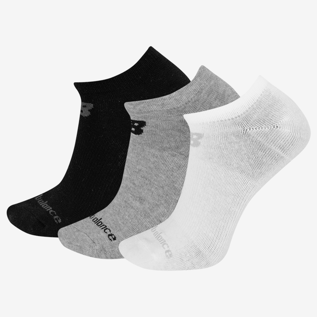 New Balance NB PF Cotton Flat Knit No Show Socks 3 Pair in WEISS