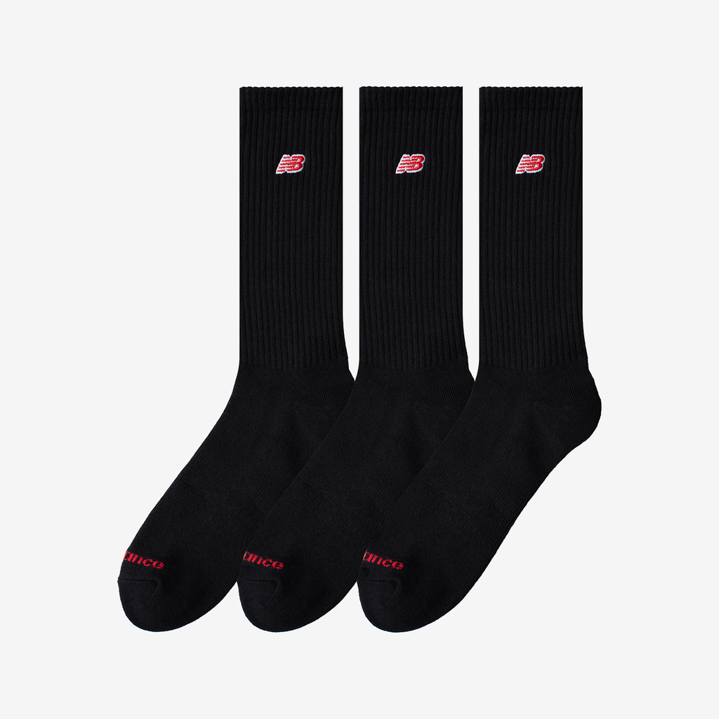 New Balance Patch Logo Crew 3 Pack in SCHWARZ