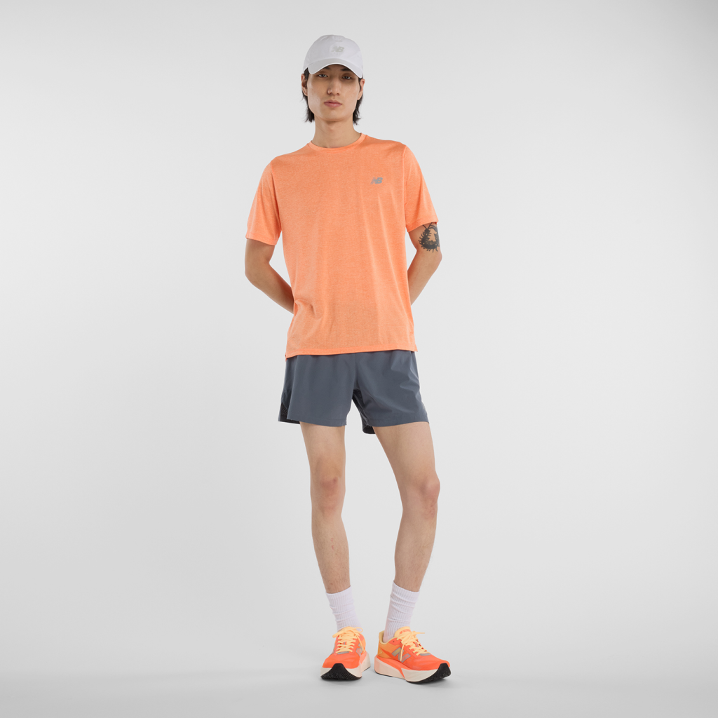 New Balance NB Athletics Run T-Shirt in ORANGE