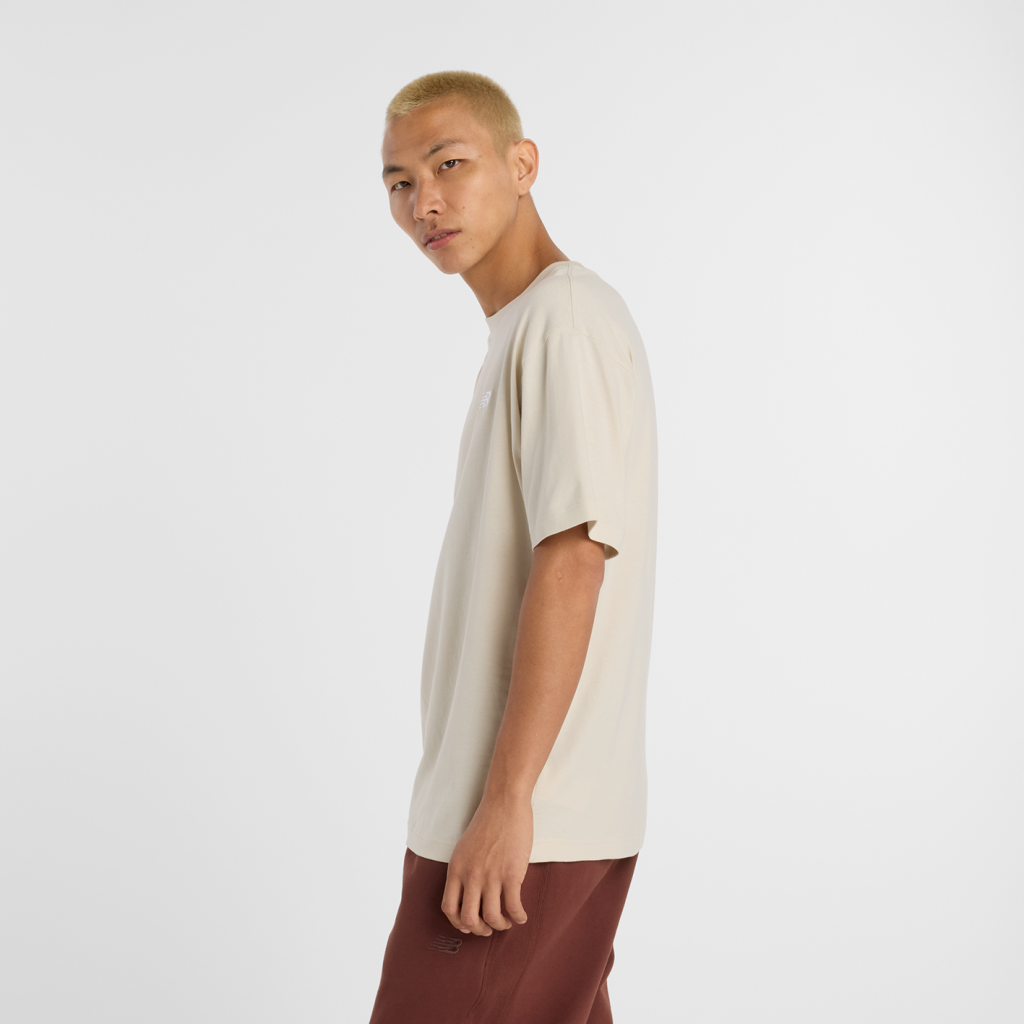 New Balance Sport Essentials Small Logo T-Shirt in BEIGE