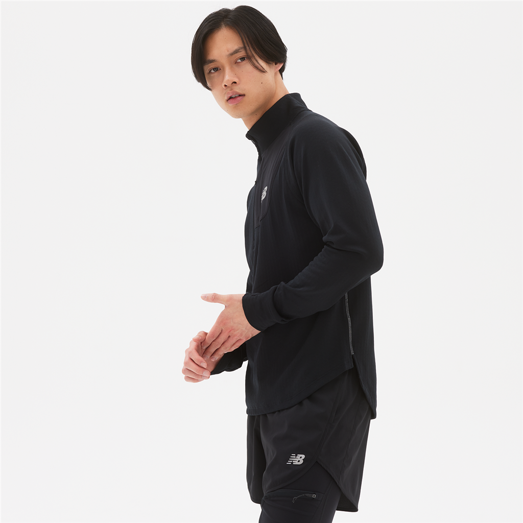 New Balance NB Heat Grid Half Zip in SCHWARZ