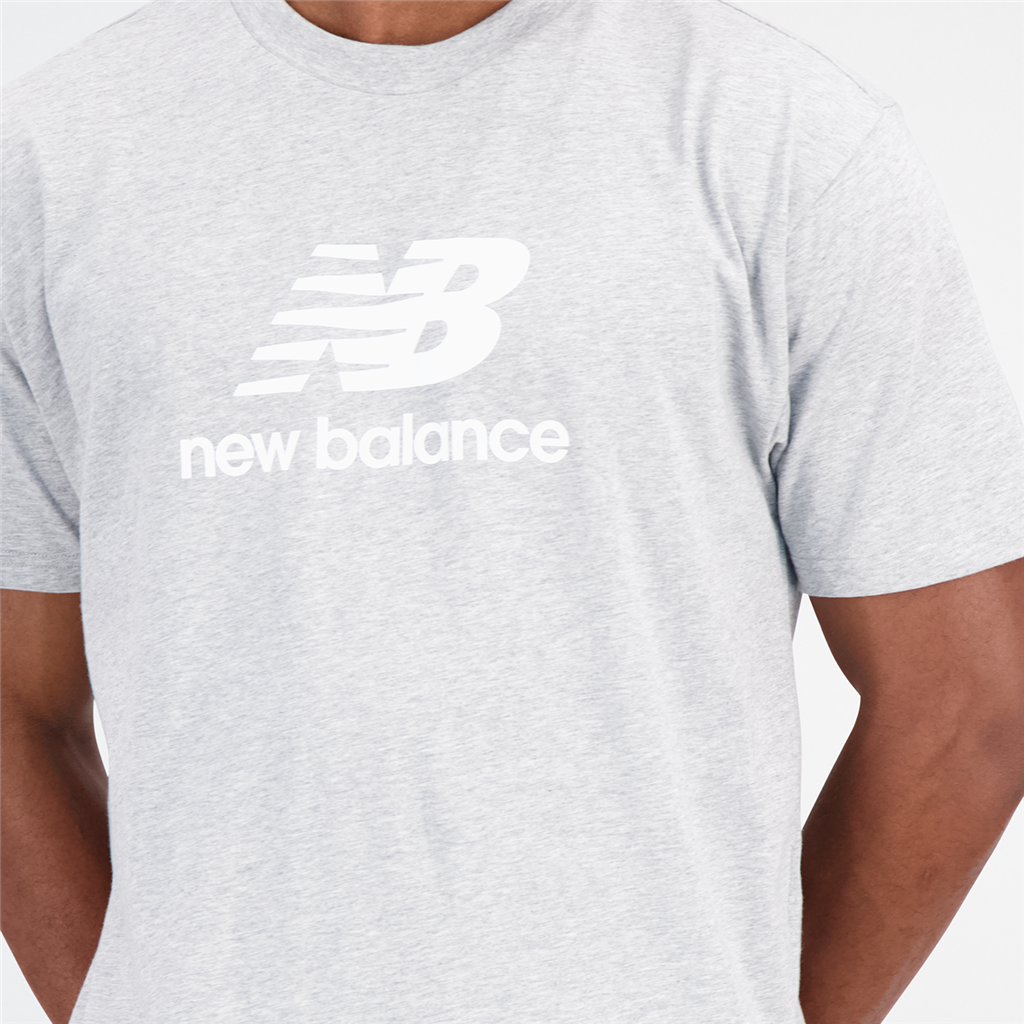 New Balance Essentials Stacked Logo T-Shirt in GRAU