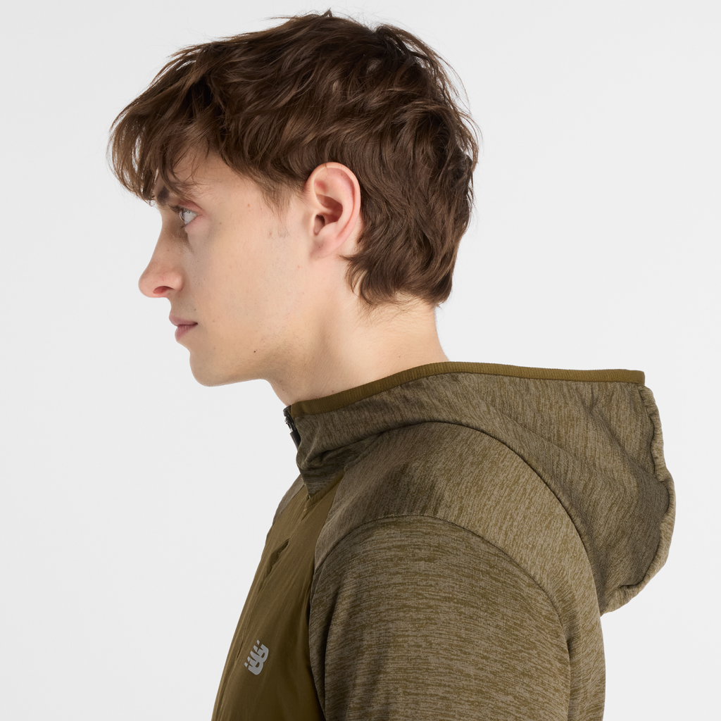 New Balance Heat Grid Hooded Full Zip in BRAUN