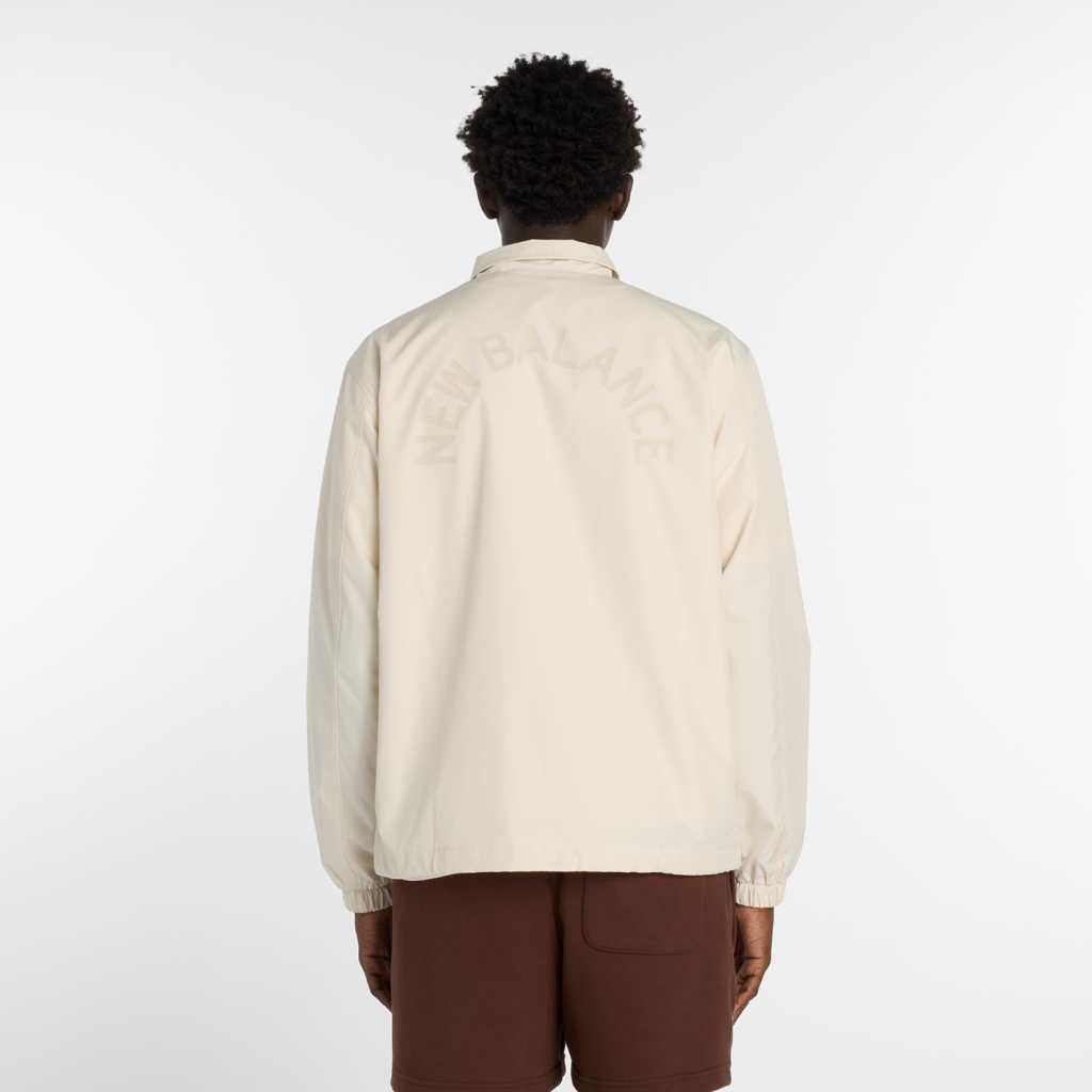 New Balance Lightweight Coaches Jacket in BEIGE