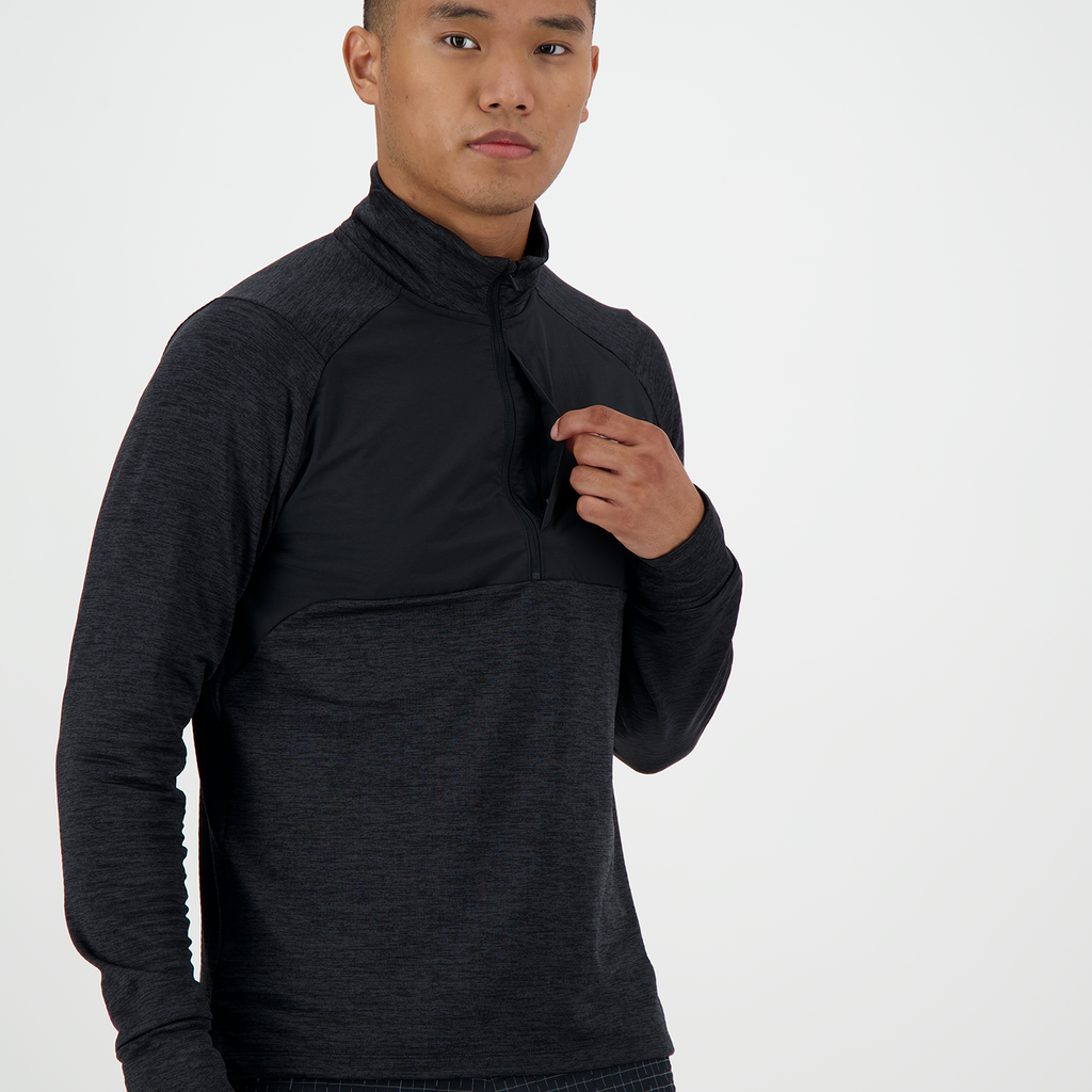 New Balance Athletics Heat Grid 1/2 Zip in SCHWARZ