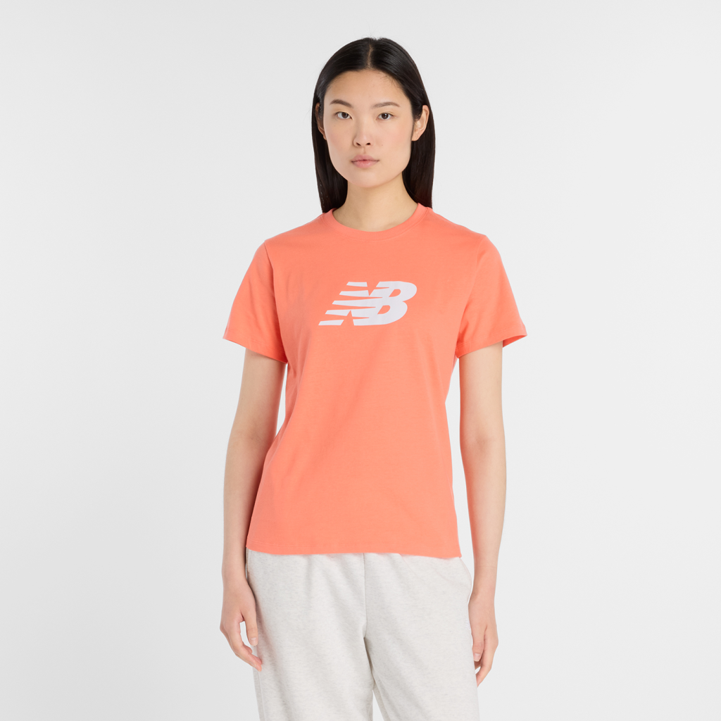 New Balance W Sport Jersey Logo T-Shirt in ORANGE