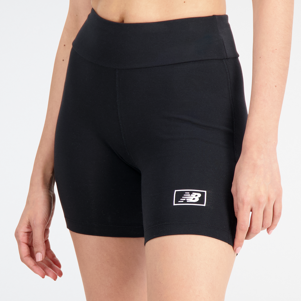 New Balance W Essentials Cotton Spandex Fitted Short in SCHWARZ