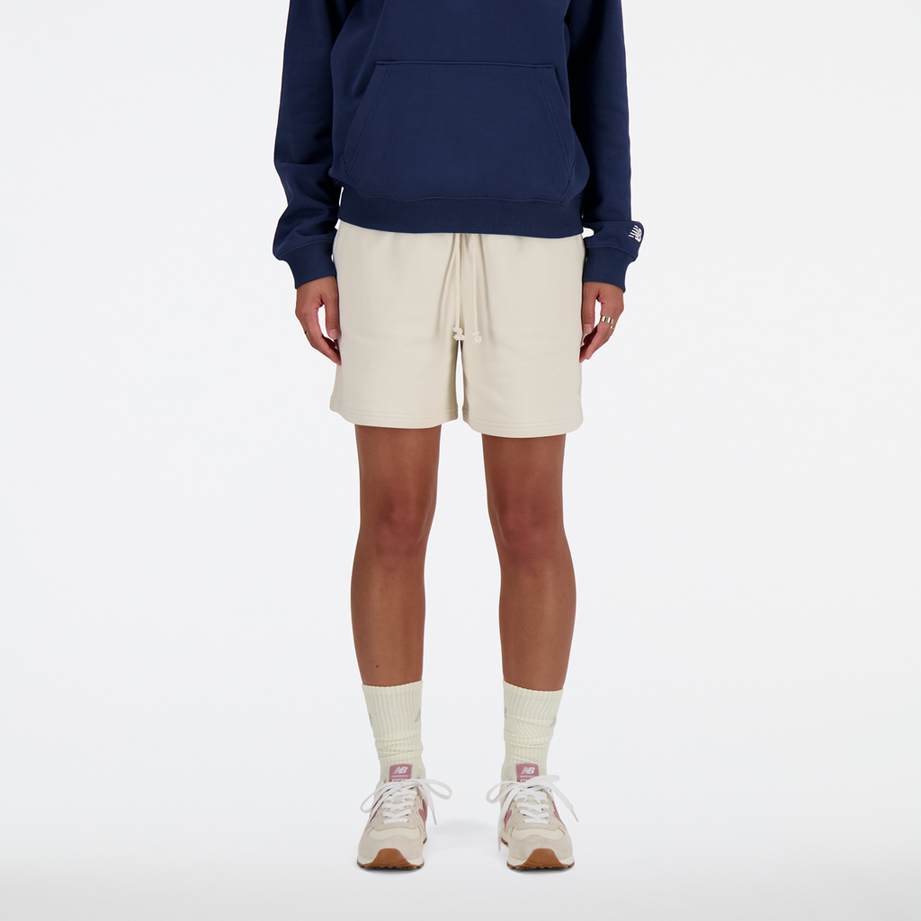 New Balance W NB Athletics French Terry Short in BEIGE