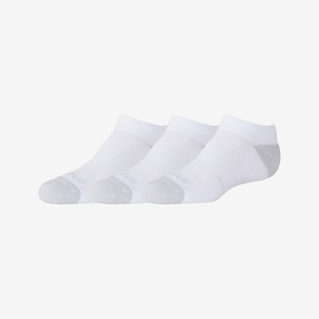 New Balance Youth Active No Show Socks 3 Pack in WEISS