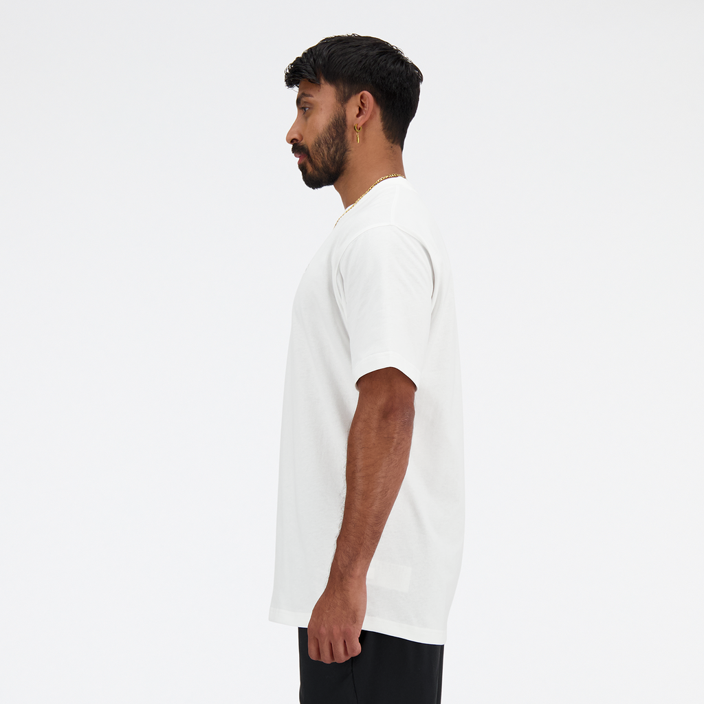 New Balance NB Athletics Cotton T-Shirt in WEISS